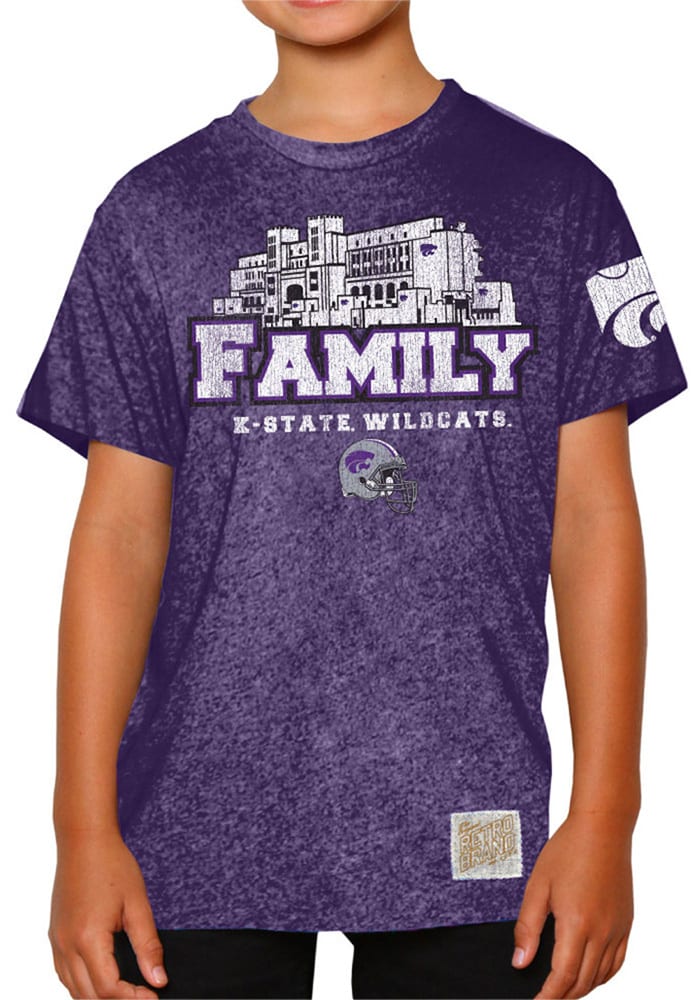 Original Retro Brand K-State Wildcats Youth Purple Family Short Sleeve Fashion T-Shirt