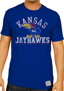 Original Retro Brand Kansas Jayhawks Blue Number 1 Short Sleeve Fashion T Shirt