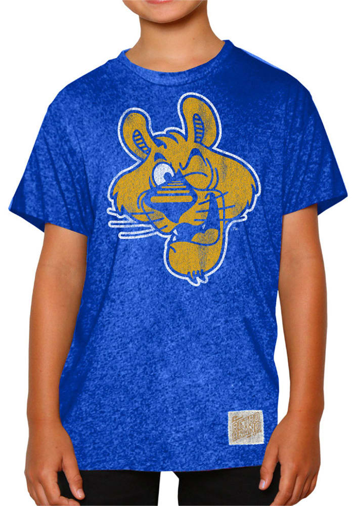 Original Retro Brand Pitt Panthers Youth Blue Wink Short Sleeve Fashion T-Shirt