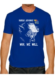 Original Retro Brand Kansas Jayhawks Blue Yoda Short Sleeve Fashion T Shirt