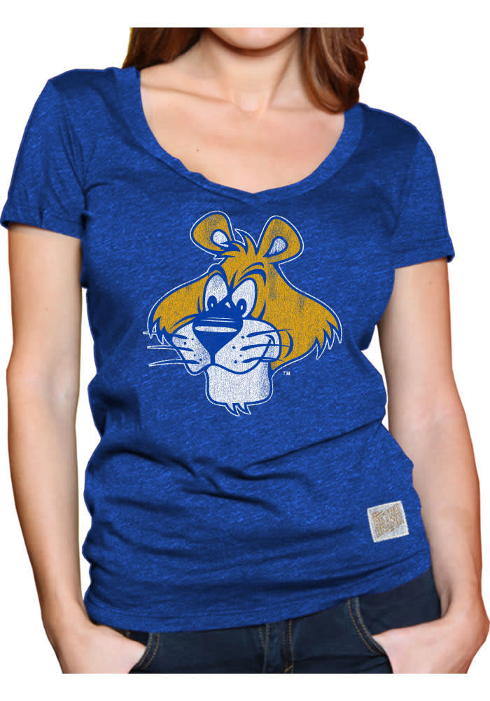 Original Retro Brand Pitt Panthers Womens Blue Megan V-Neck T-Shirt