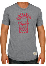 Original Retro Brand Cincinnati Bearcats Grey Basketball Short Sleeve Fashion T Shirt