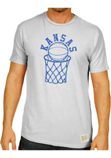 Original Retro Brand Kansas Jayhawks White Basketball Short Sleeve Fashion T Shirt