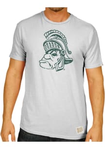 Original Retro Brand Michigan State Spartans White Spartan Mascot Short Sleeve Fashion T Shirt