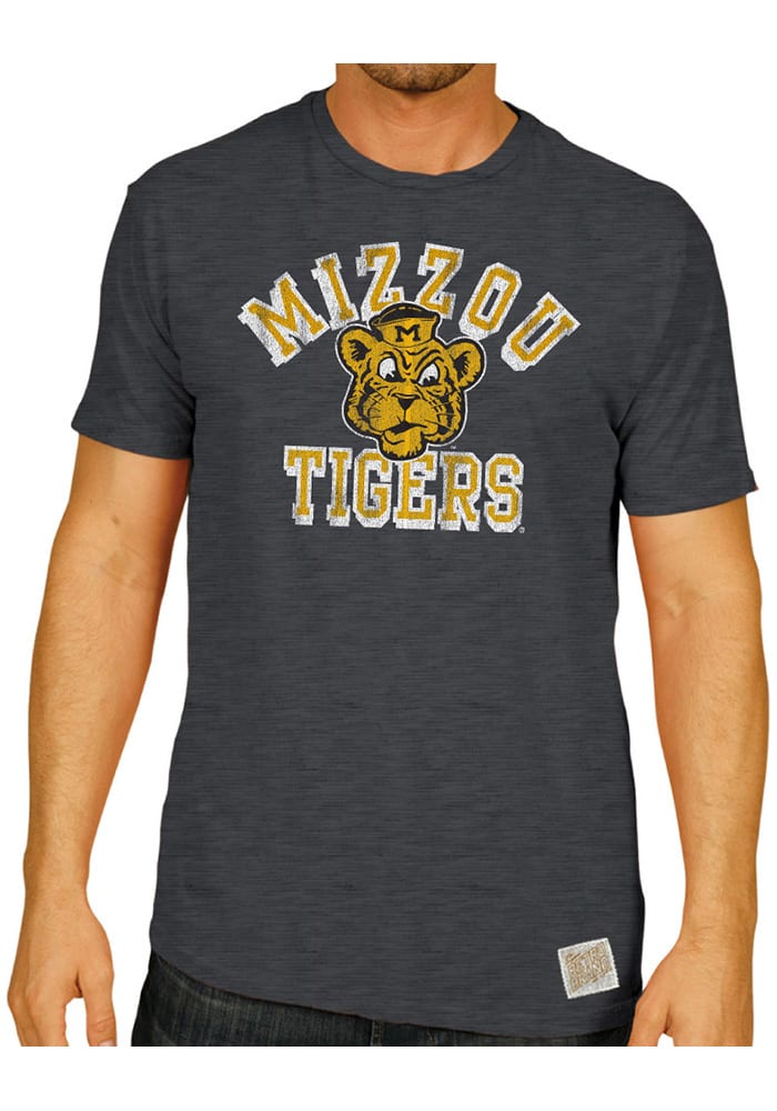 Original Retro Brand Missouri Tigers Charcoal Arch Logo Short Sleeve Fashion T Shirt