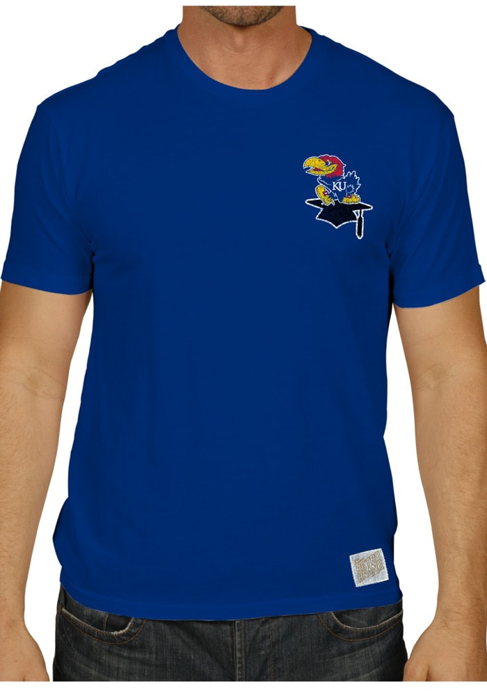 Original Retro Brand Kansas Jayhawks ROYAL Grad List Short Sleeve ...