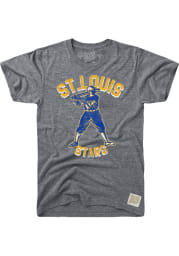 Original Retro Brand St Louis Stars Grey Circle Graphic Short Sleeve Fashion T Shirt