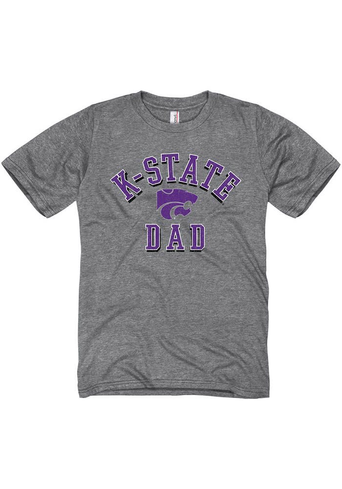 K-State Wildcats Grey Shadow Arc Dad Short Sleeve T Shirt