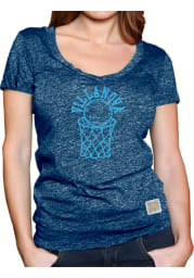 Original Retro Brand Villanova Wildcats Womens Navy Blue Arched Hoop Short Sleeve T-Shirt