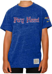 Original Retro Brand Kansas Jayhawks Youth Blue Pay Heed Short Sleeve Fashion T-Shirt