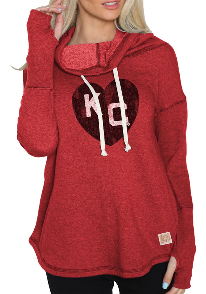 Original Retro Brand Kansas City Monarchs Womens Red Ilene Hooded Sweatshirt