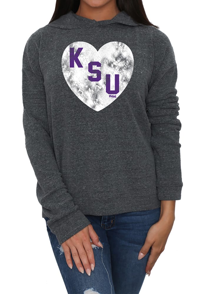 Original Retro Brand K-State Wildcats Womens Grey Bridget Hooded Sweatshirt