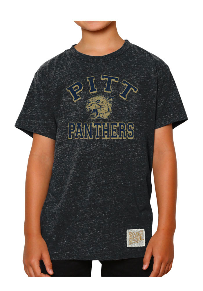 Original Retro Brand Pitt Panthers Youth Navy Blue TriBlend Short Sleeve Fashion T-Shirt