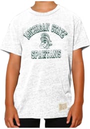Original Retro Brand Michigan State Spartans Youth White Vault Short Sleeve Fashion T-Shirt
