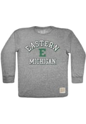 Original Retro Brand Eastern Michigan Eagles Grey Triblend Long Sleeve Fashion T Shirt