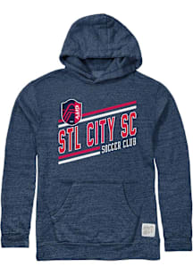 Original Retro Brand St Louis City SC Youth Navy Blue Curved Slant Long Sleeve Hoodie