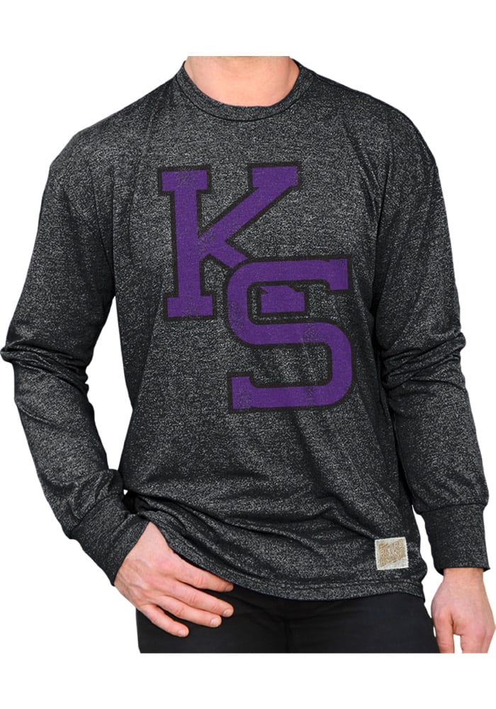 Original Retro Brand K-State Wildcats Black Mock Twist Long Sleeve Fashion T Shirt