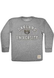 Original Retro Brand Oakland University Golden Grizzlies Grey No 1 Long Sleeve Fashion T Shirt