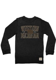 Original Retro Brand Western Michigan Broncos Black Mock Twist Long Sleeve Fashion T Shirt