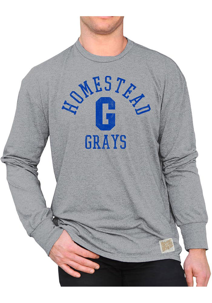 Original Retro Brand Homestead Grays Grey Mock Twist Long Sleeve Fashion T Shirt
