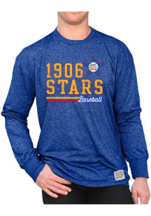 Original Retro Brand St Louis Stars Blue Mock Twist Long Sleeve Fashion T Shirt