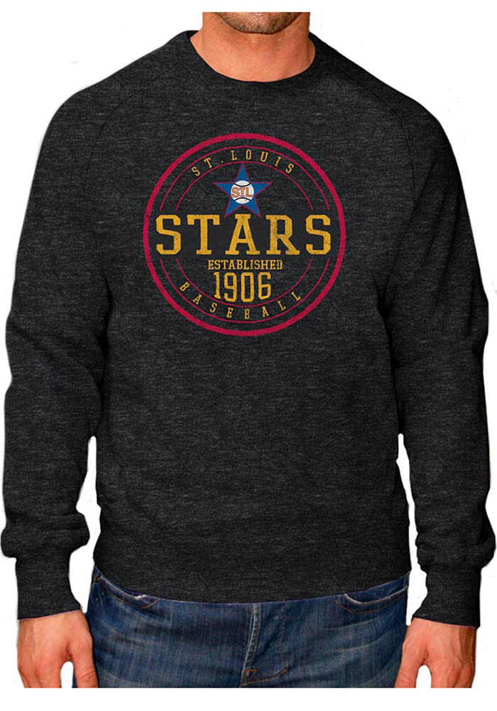 Original Retro Brand St Louis Stars Mens Black Raglan Crew Long Sleeve Fashion Sweatshirt
