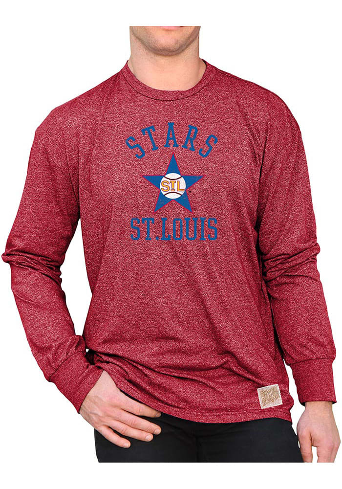 Original Retro Brand St Louis Stars Red Mock Twist Long Sleeve Fashion T Shirt