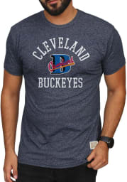 Original Retro Brand Cleveland Buckeyes Charcoal Mock Twist Short Sleeve Fashion T Shirt