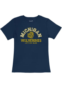 Michigan Wolverines Navy Blue Original Retro Brand Vintage Short Sleeve T-Shirt