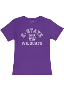 Original Retro Brand K-State Wildcats Womens Purple Vintage Logo Short Sleeve T-Shirt