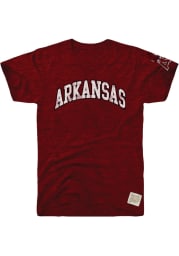 Original Retro Brand Arkansas Razorbacks Cardinal Arch Short Sleeve Fashion T Shirt