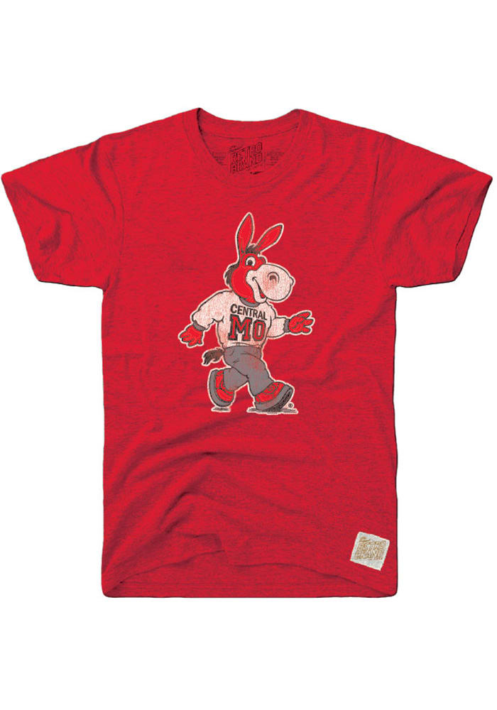 Original Retro Brand Central Missouri Mules Red Logo Short Sleeve Fashion T Shirt