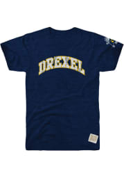 Original Retro Brand Drexel Dragons Navy Blue Arch Short Sleeve Fashion T Shirt