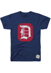 Original Retro Brand Duquesne Dukes Navy Blue Logo Short Sleeve Fashion T Shirt