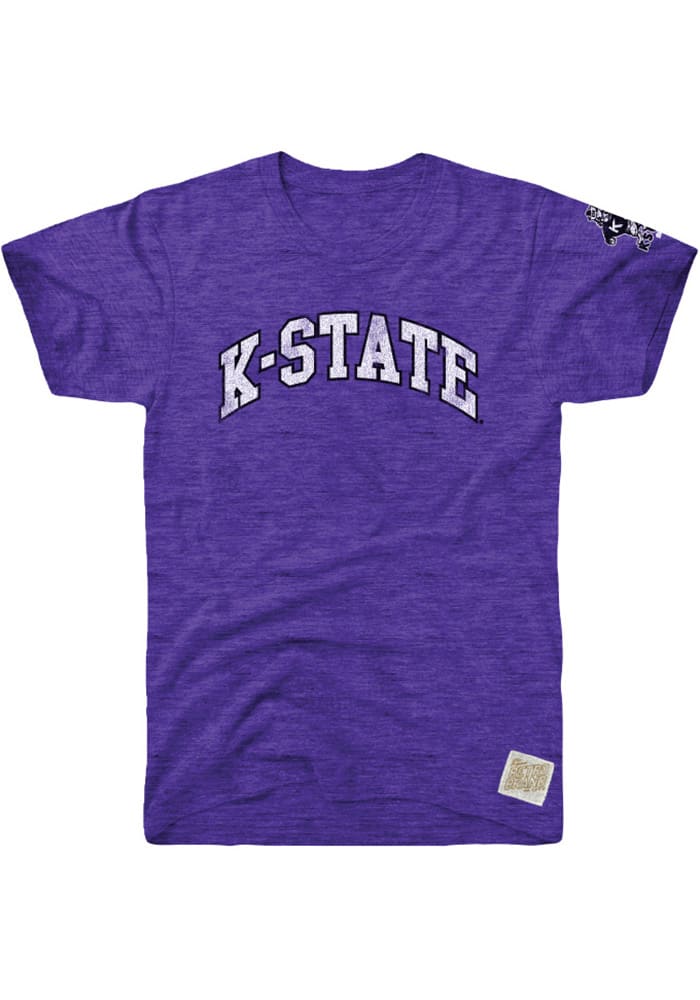Original Retro Brand K-State Wildcats Purple Arch Short Sleeve Fashion T Shirt
