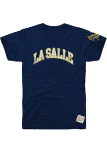 Original Retro Brand La Salle Explorers Navy Blue Arch Short Sleeve Fashion T Shirt