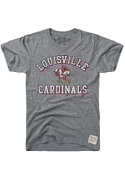 Original Retro Brand Louisville Cardinals Grey Team Short Sleeve Fashion T Shirt