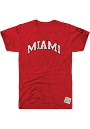 Original Retro Brand Miami Redhawks Red Arch Short Sleeve Fashion T Shirt
