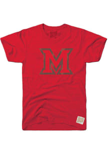 Original Retro Brand Miami RedHawks Red Logo Short Sleeve Fashion T Shirt