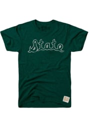 Original Retro Brand Michigan State Spartans Green Logo Short Sleeve Fashion T Shirt