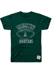 Original Retro Brand Michigan State Spartans Green Vault Football Short Sleeve Fashion T Shirt