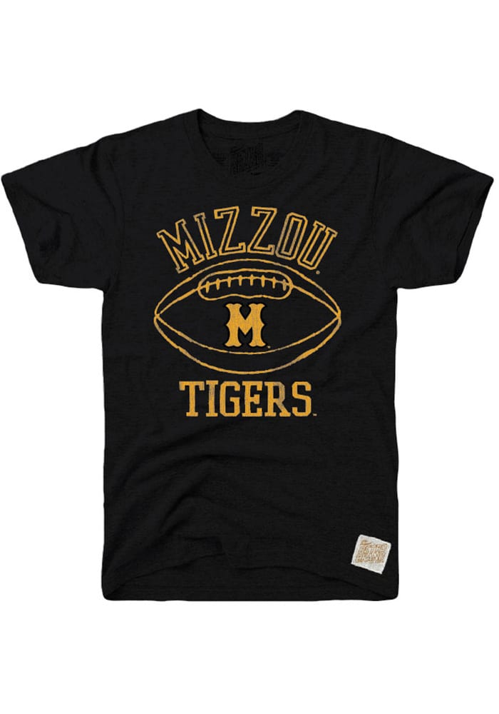 Original Retro Brand Missouri Tigers Black Vault Football Short Sleeve Fashion T Shirt