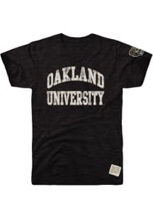 Original Retro Brand Oakland University Golden Grizzlies Black Arch Name With Sleeve Hit Short S..