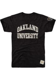 Original Retro Brand Oakland University Golden Grizzlies Black Arch Name With Sleeve Hit Short Sleeve Fashion T Shirt
