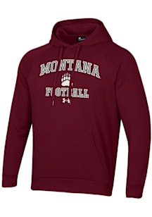 Under Armour Montana Grizzlies Mens Maroon Football Rival Long Sleeve Hoodie