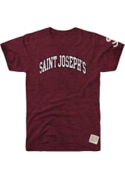 Original Retro Brand Saint Josephs Hawks Maroon Arch Short Sleeve Fashion T Shirt