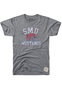 Original Retro Brand SMU Mustangs Grey Team Short Sleeve Fashion T Shirt