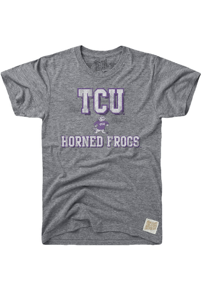 Original Retro Brand TCU Horned Frogs Grey Team Short Sleeve Fashion T Shirt