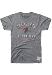 Original Retro Brand Texas Tech Red Raiders Grey Number One Short Sleeve Fashion T Shirt