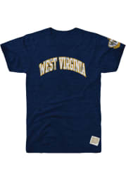 Original Retro Brand West Virginia Mountaineers Navy Blue Arch Short Sleeve Fashion T Shirt